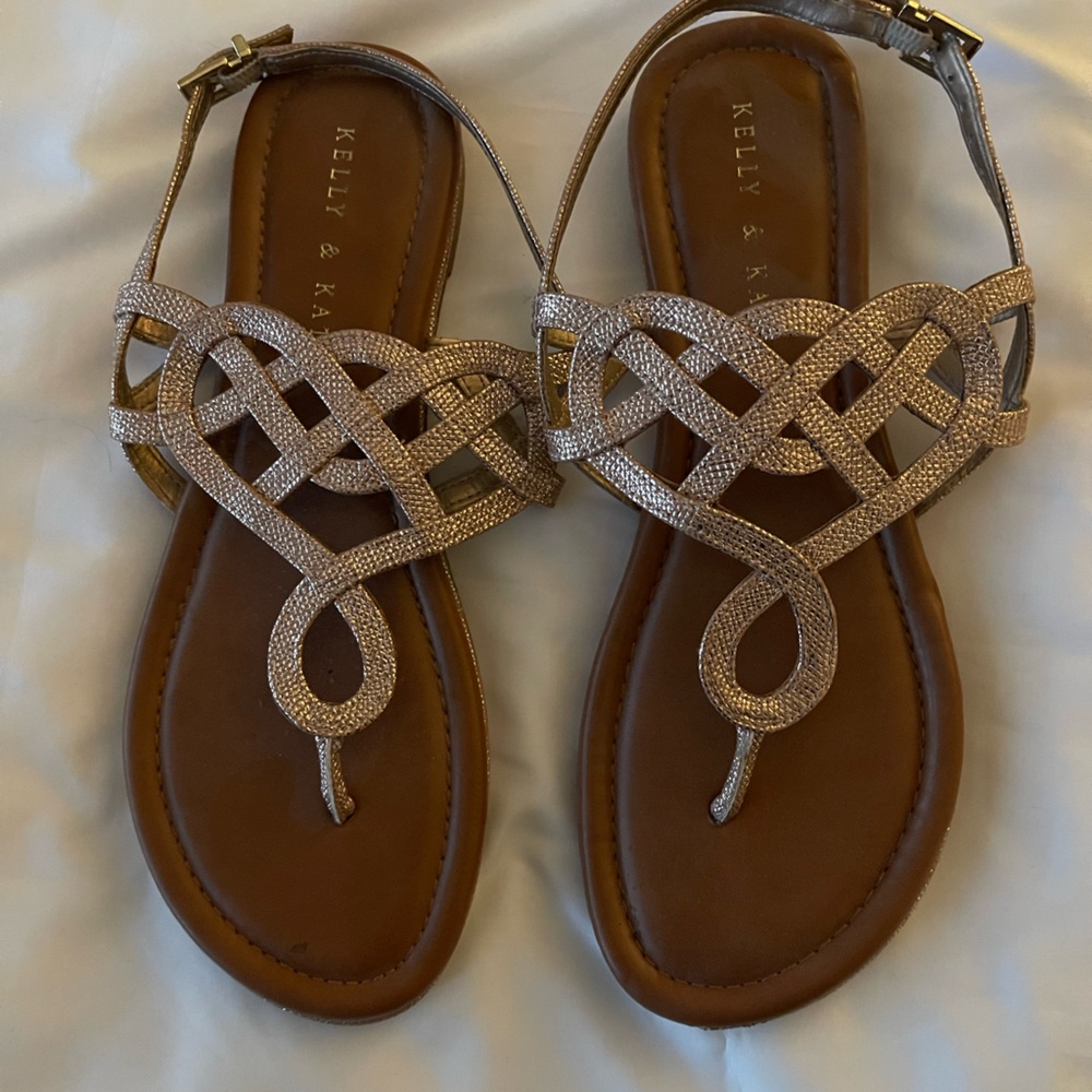 Kelly and Katie Norna Sandals. Rose Gold, size 7.5